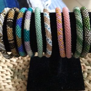 Beautiful Lot of Handmade Beaded Nepal Bracelets